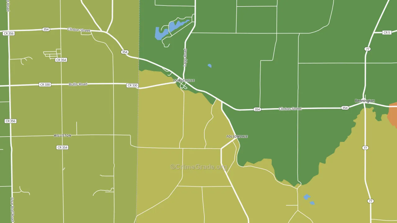 Folsomdale, NY Map of Burglary Rates