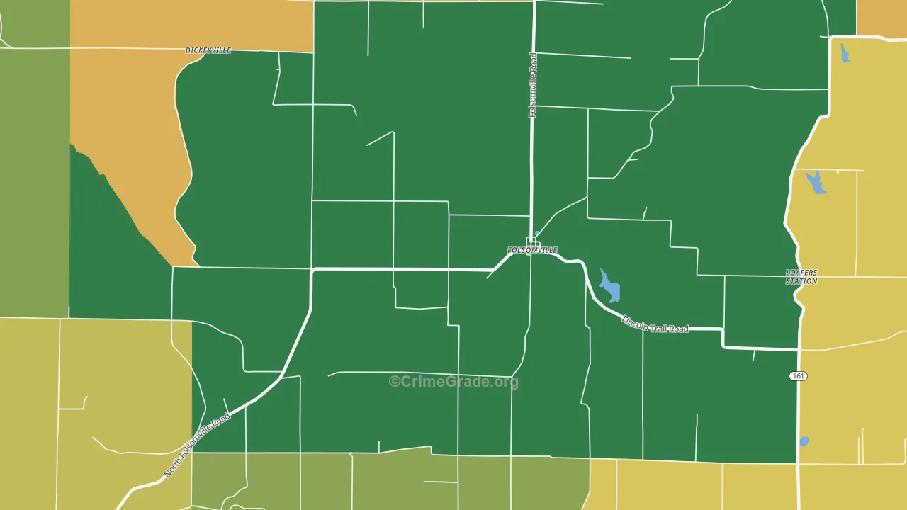 Folsomville, IN Map of Burglary Rates