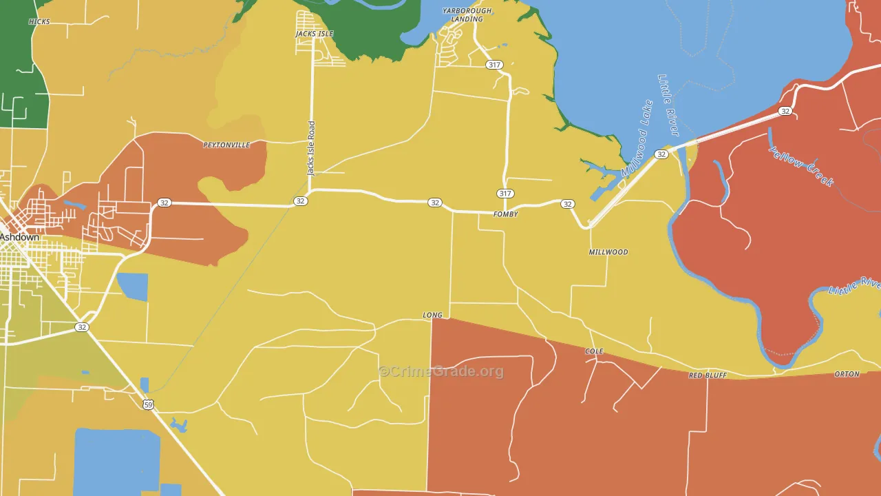 Fomby, AR Map of Burglary Rates
