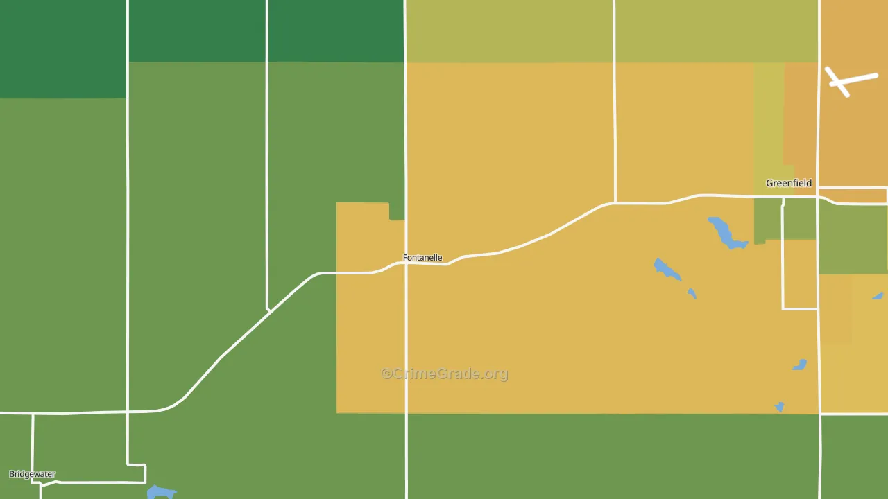 Fontanelle, IA Map of Burglary Rates