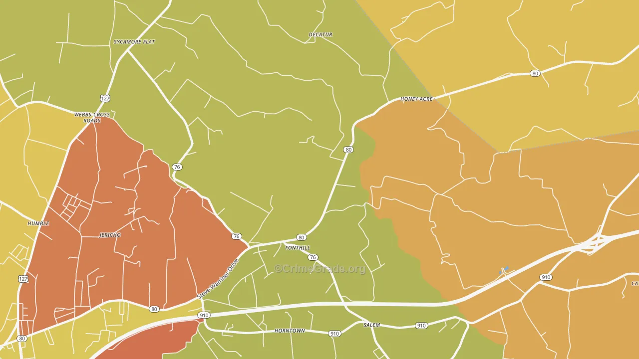 Fonthill, KY Map of Burglary Rates
