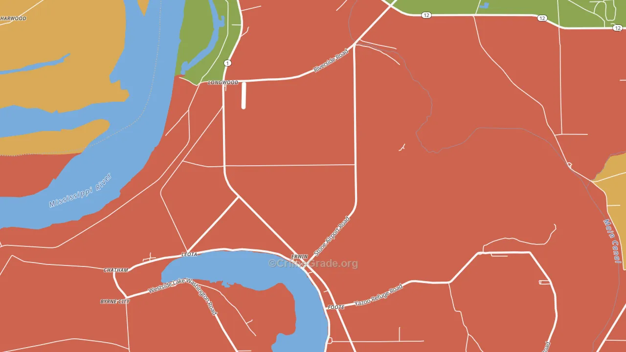 Foote, MS Map of Burglary Rates