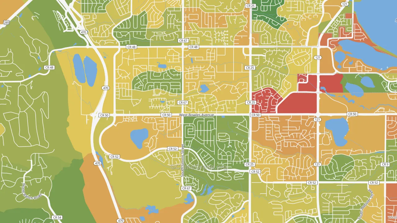 Foothill Green, Dakota Ridge, CO Map of Burglary Rates