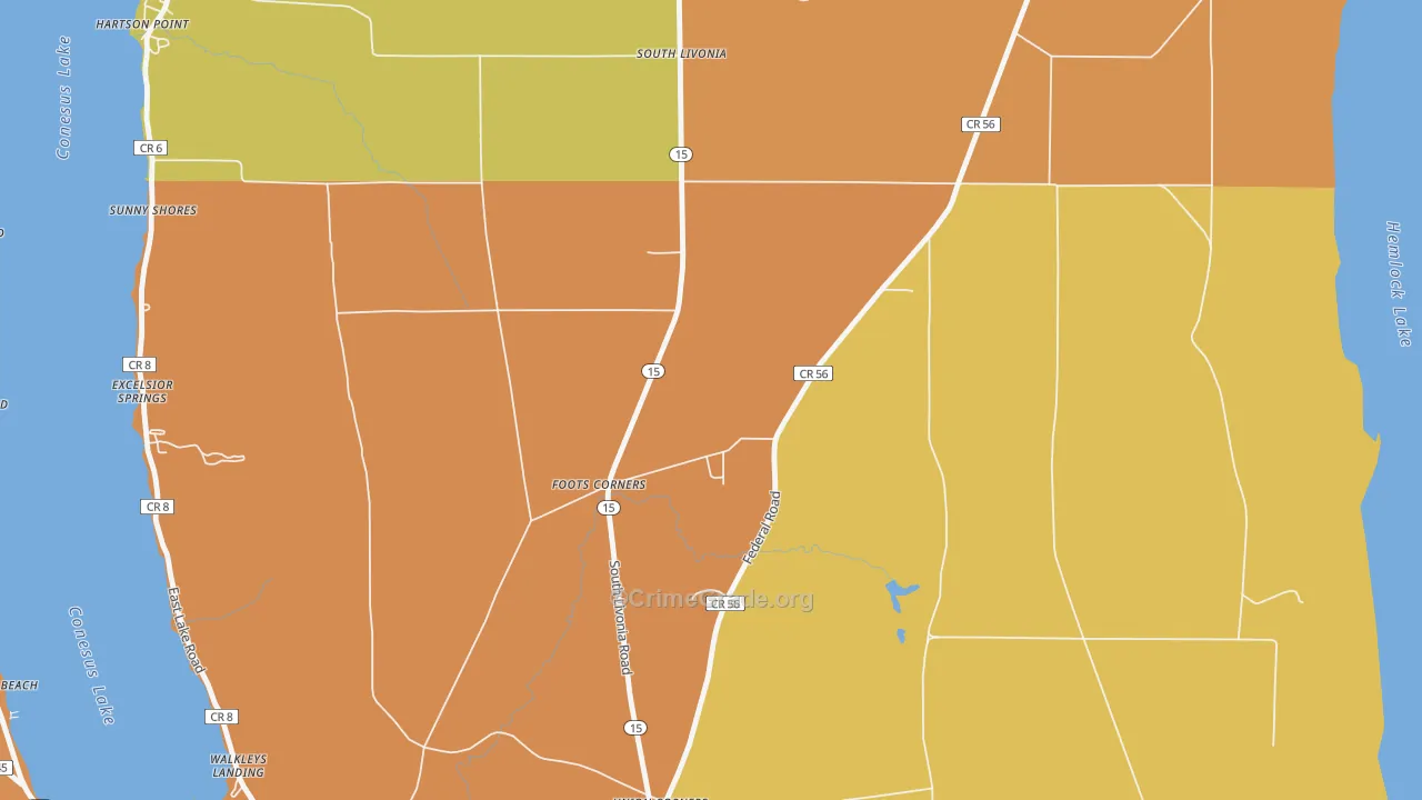 Foots Corners, NY Map of Burglary Rates