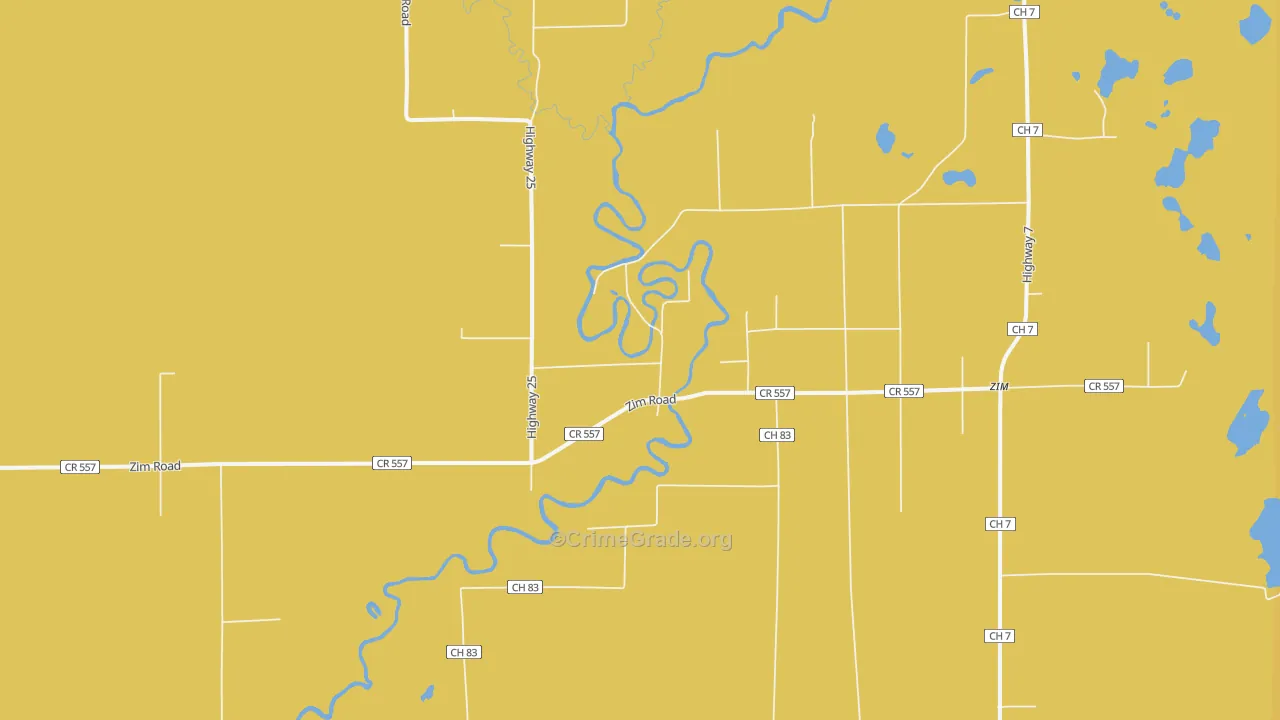 Forbes, MN Map of Burglary Rates