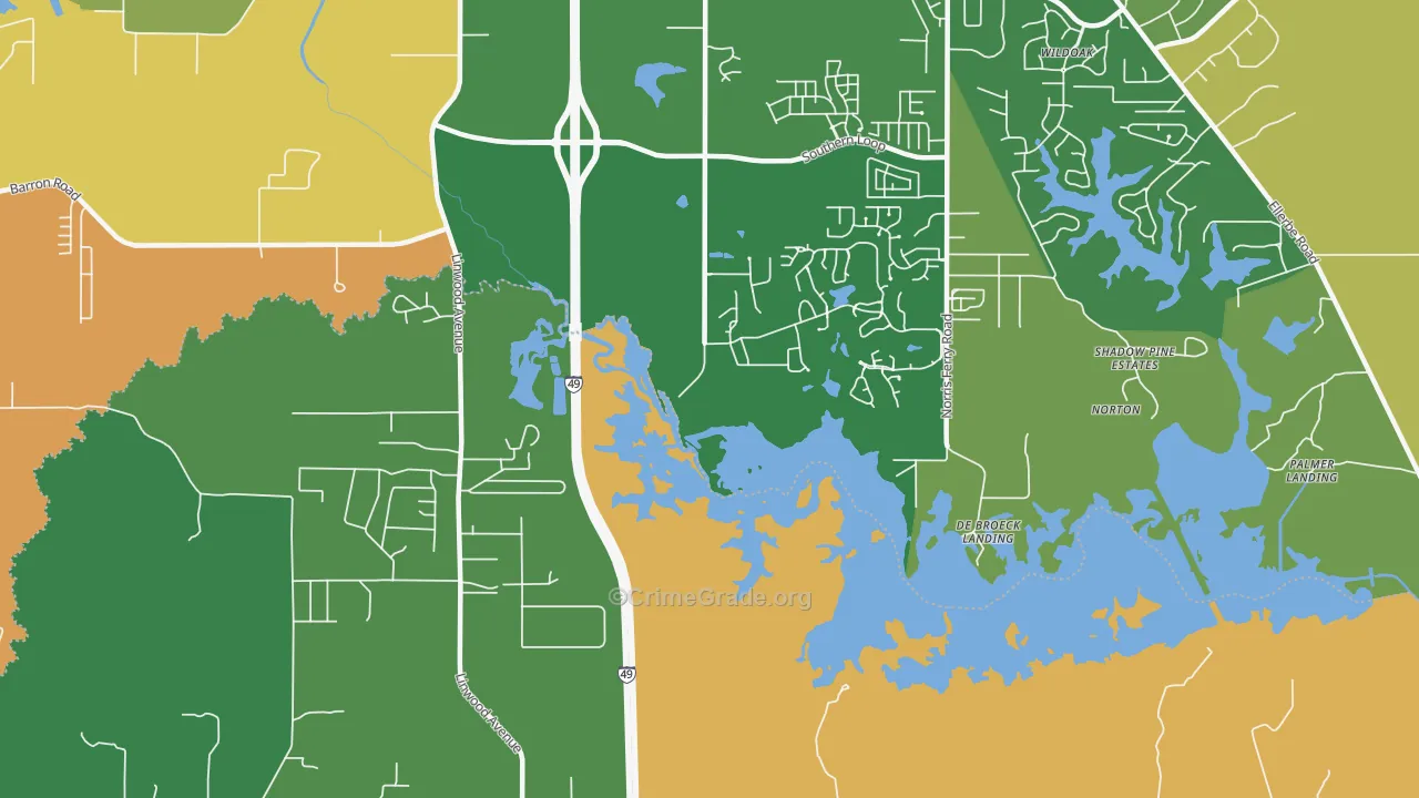 Forbing, LA Map of Burglary Rates