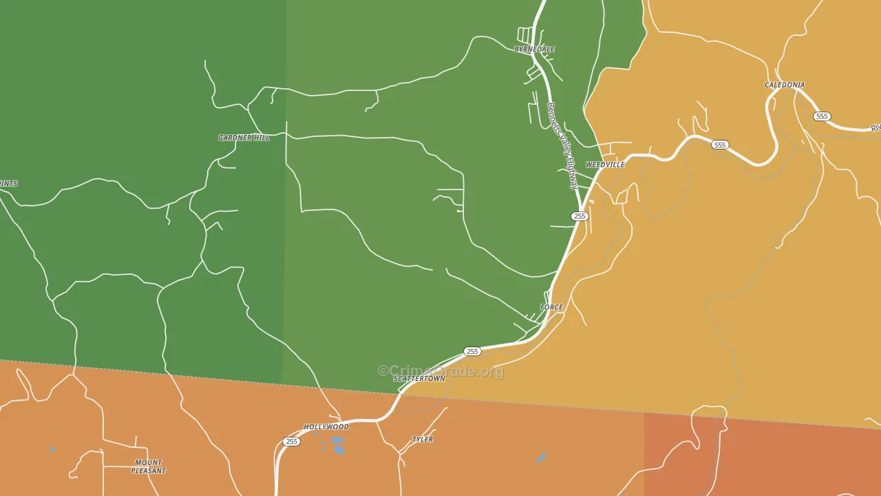 Force, PA Map of Burglary Rates
