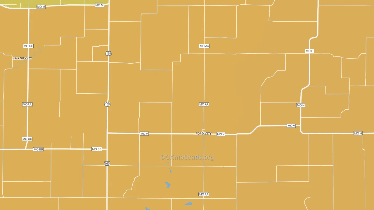 Ford City, MO Map of Burglary Rates