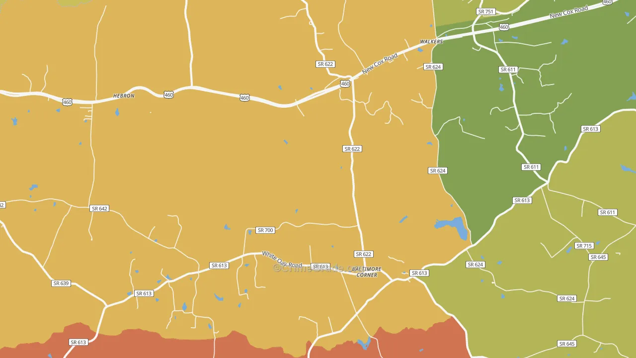 Ford, VA Map of Burglary Rates