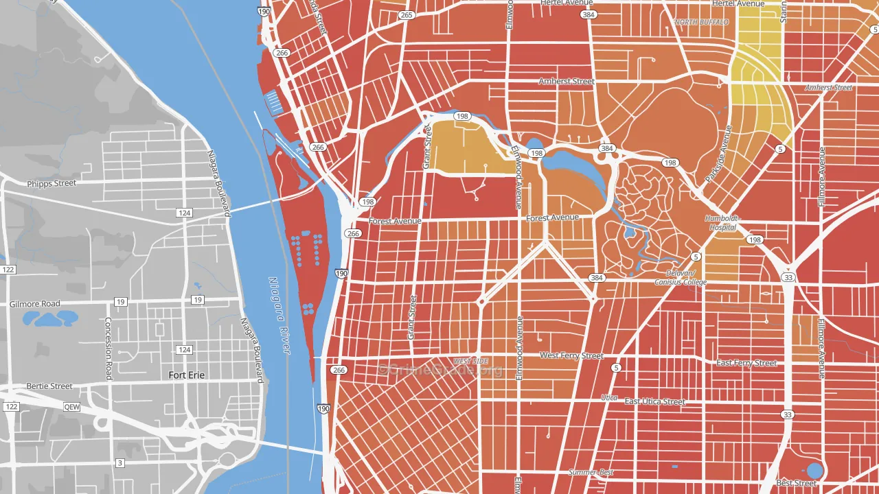 Forest, Buffalo, NY Map of Burglary Rates