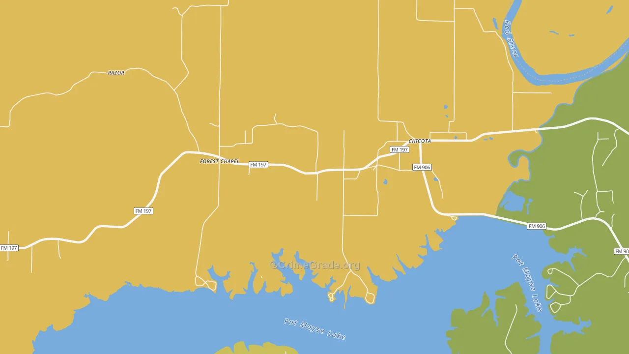 Forest Chapel, TX Map of Burglary Rates