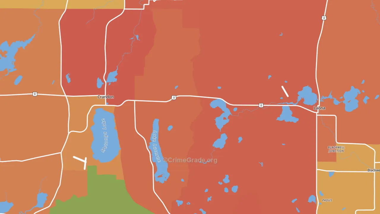 Forest County, WI Map of Burglary Rates