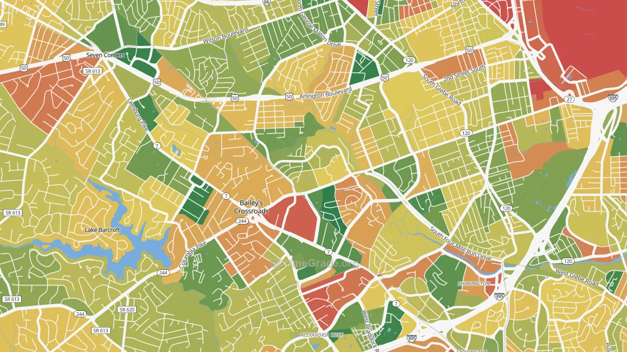 Forest Glen, Arlington, VA Map of Burglary Rates