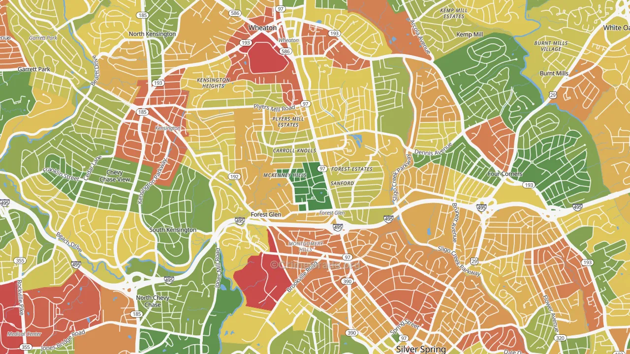 Forest Glen, Silver Spring, MD Map of Burglary Rates