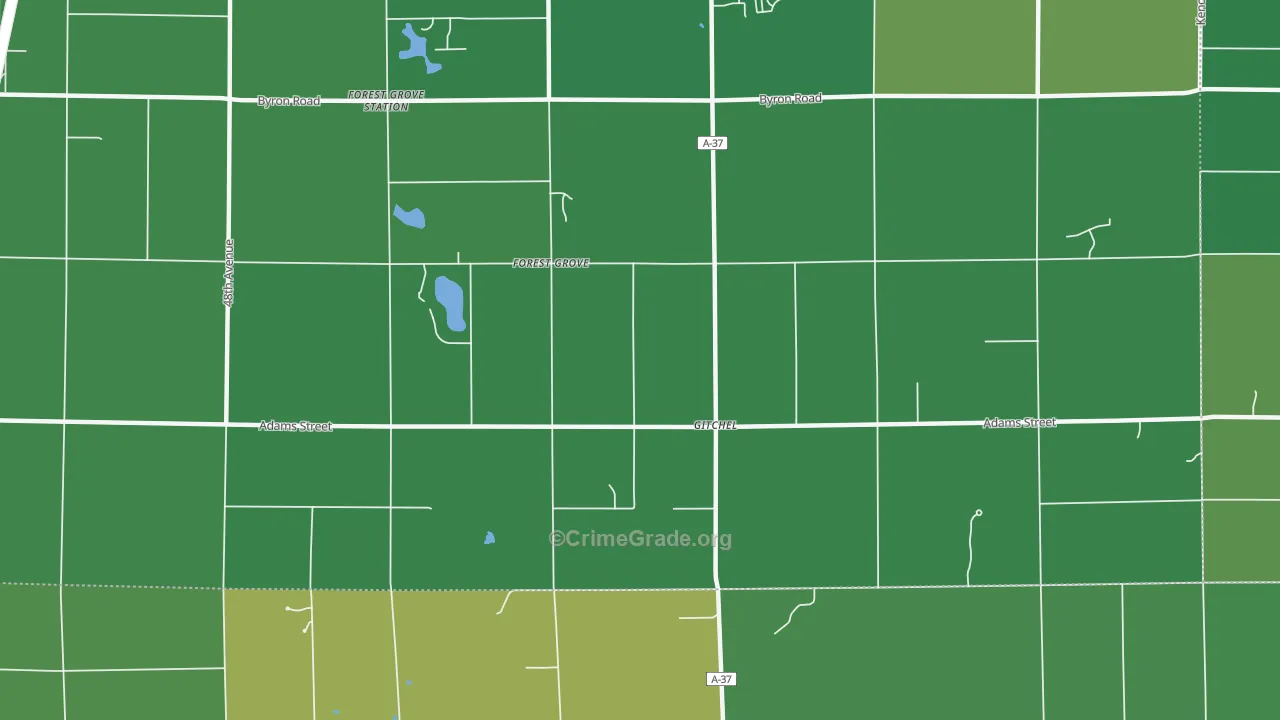 Forest Grove, MI Map of Burglary Rates