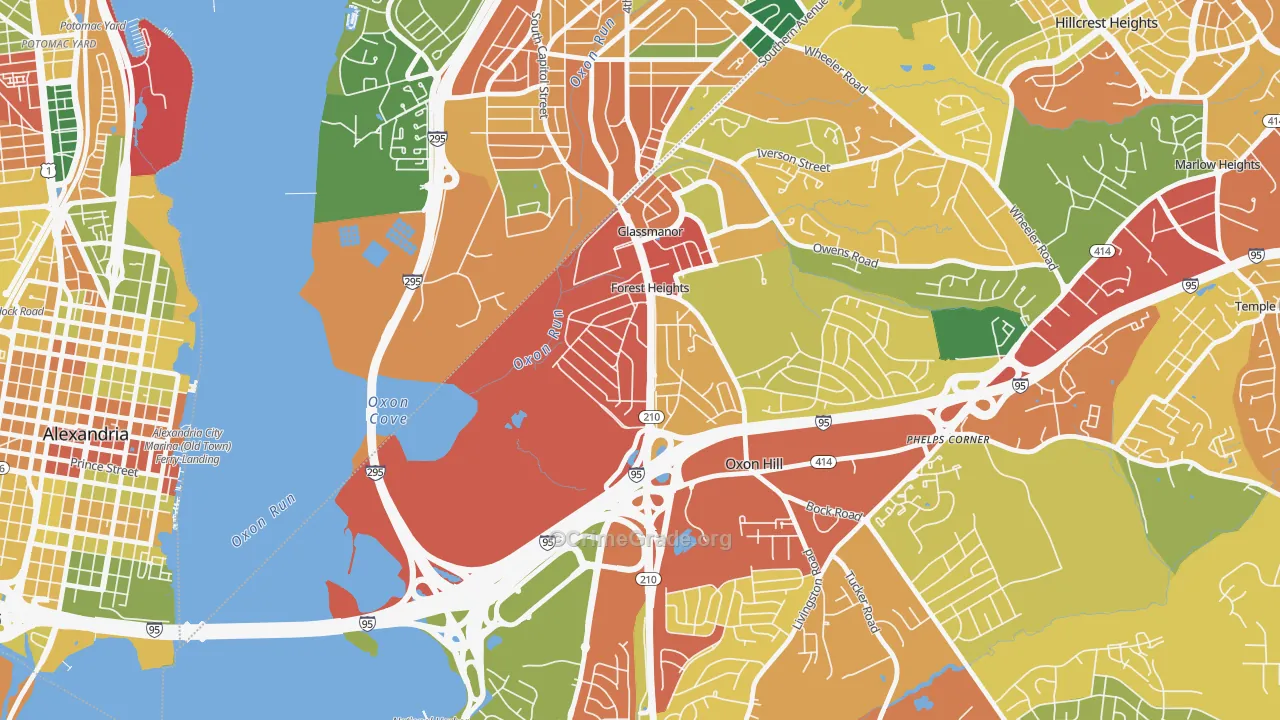 Forest Heights, MD Map of Burglary Rates