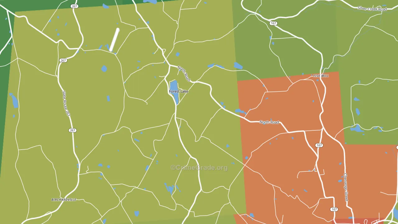 Forest Lake, PA Map of Burglary Rates