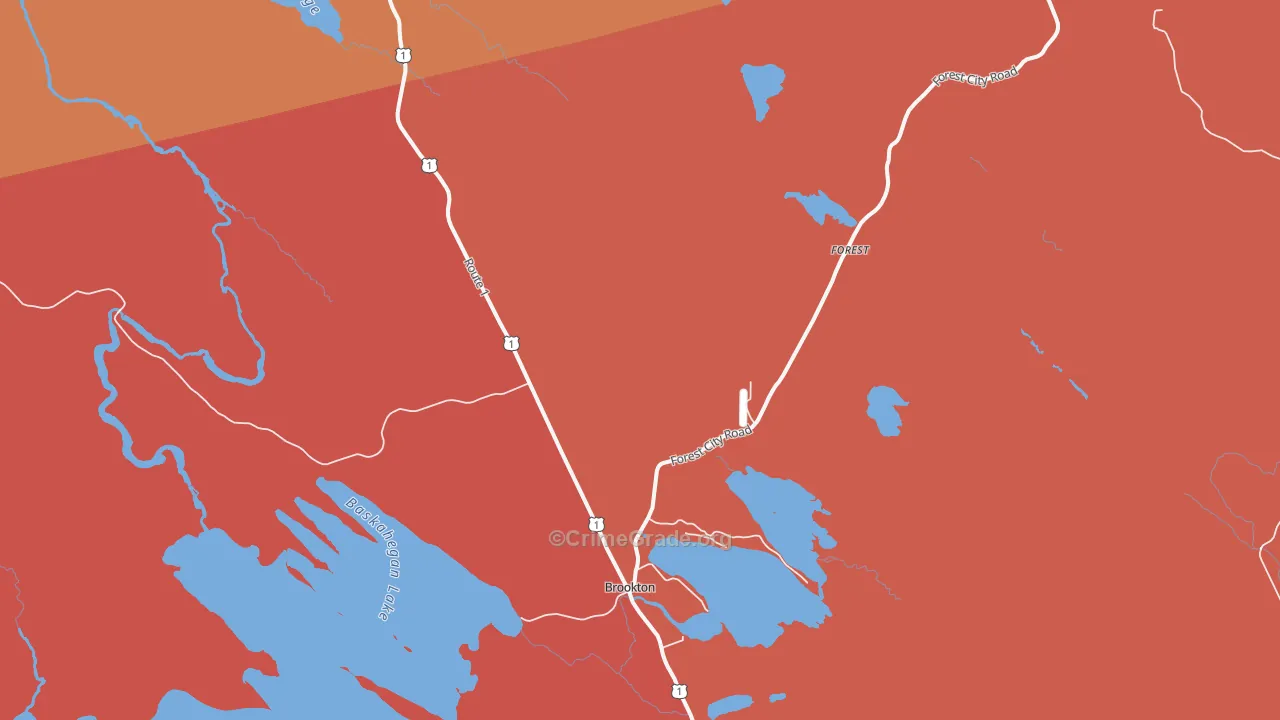 Forest, ME Map of Burglary Rates