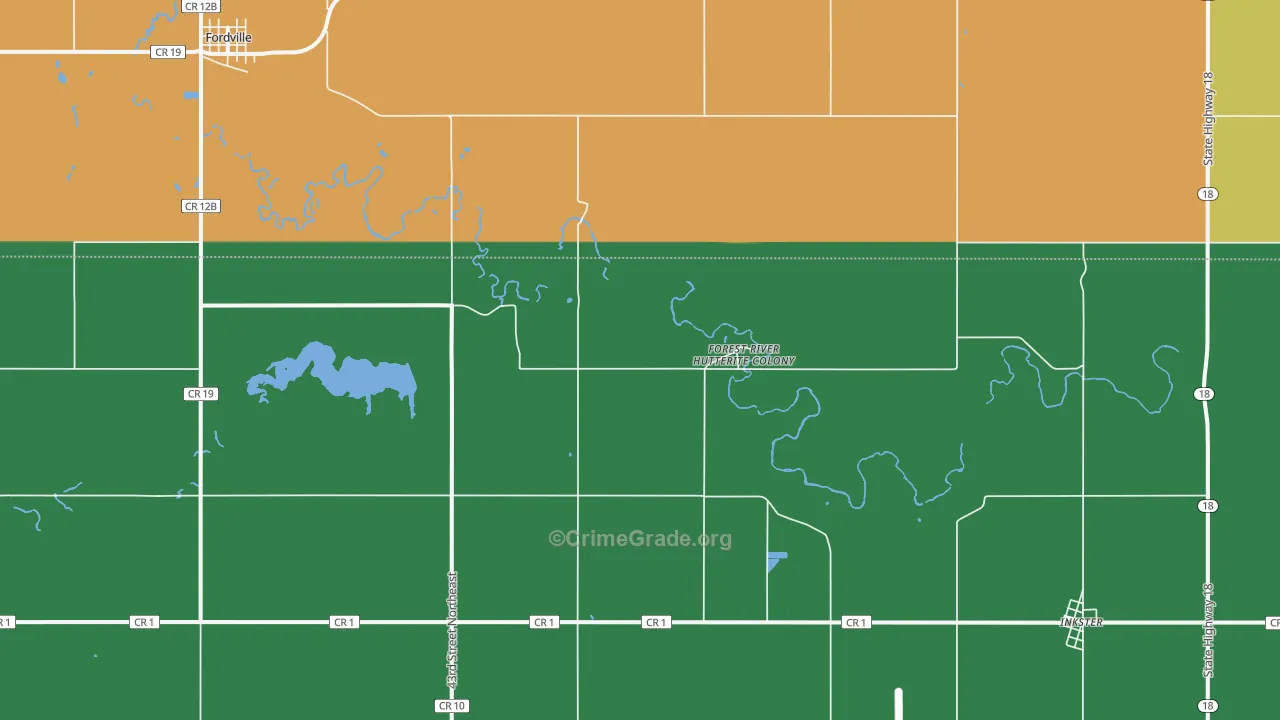 Forest River Colony, ND Map of Burglary Rates