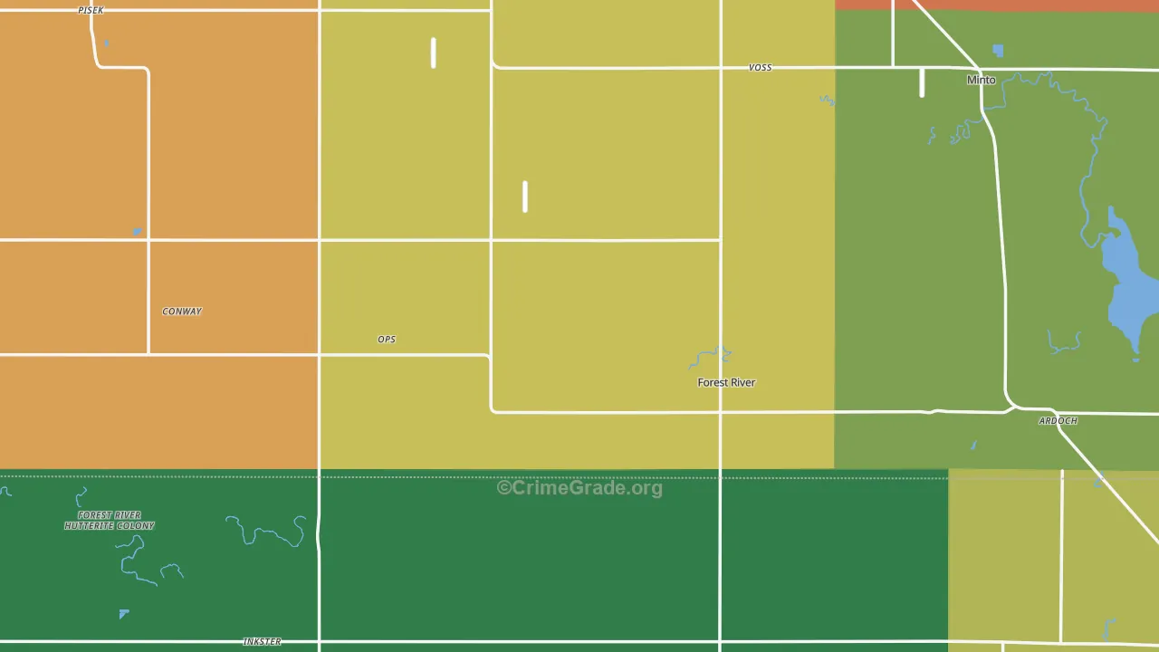Forest River, ND Map of Burglary Rates