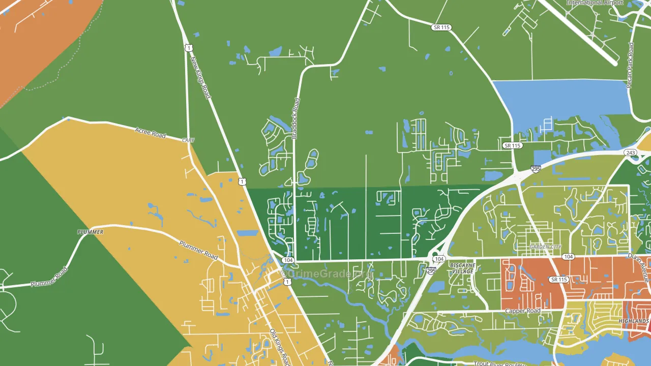 Forest Trails, Jacksonville, FL Map of Burglary Rates