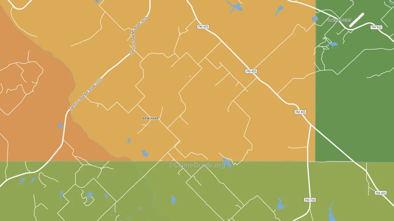 Forestburg, TX Map of Burglary Rates