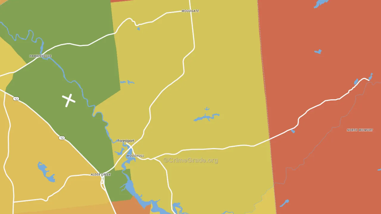 Forestport, NY Map of Burglary Rates