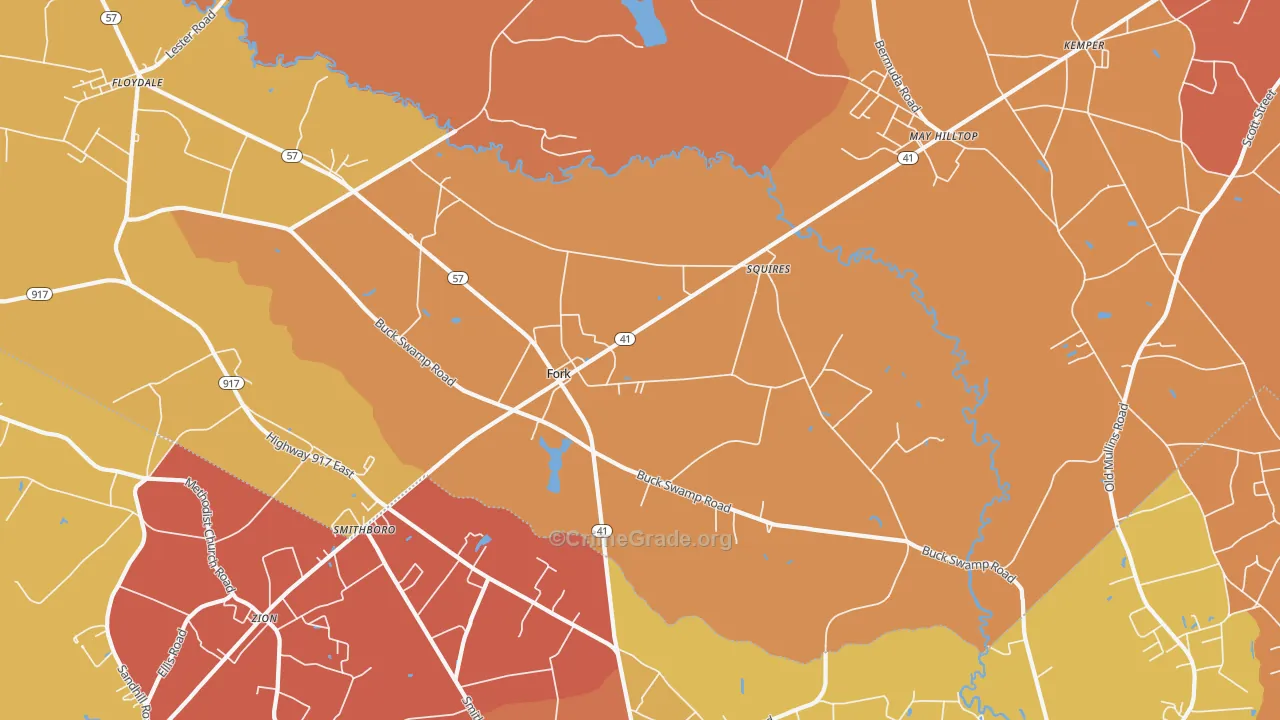 Fork, SC Map of Burglary Rates
