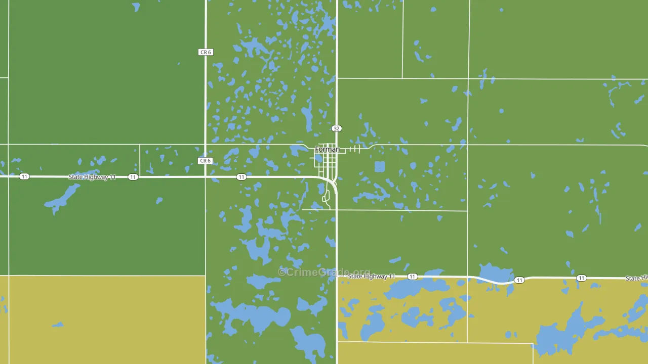 Forman, ND Map of Burglary Rates