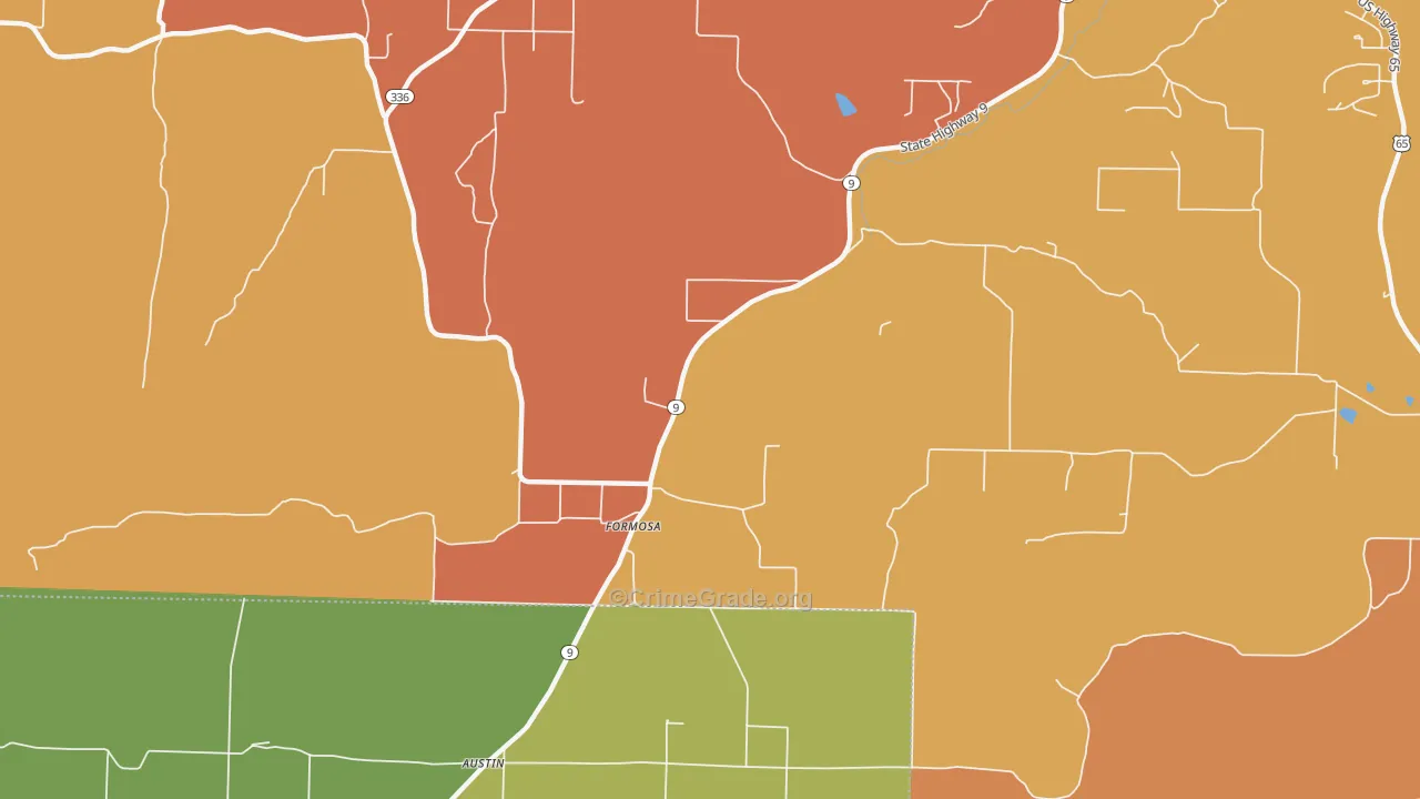 Formosa, AR Map of Burglary Rates