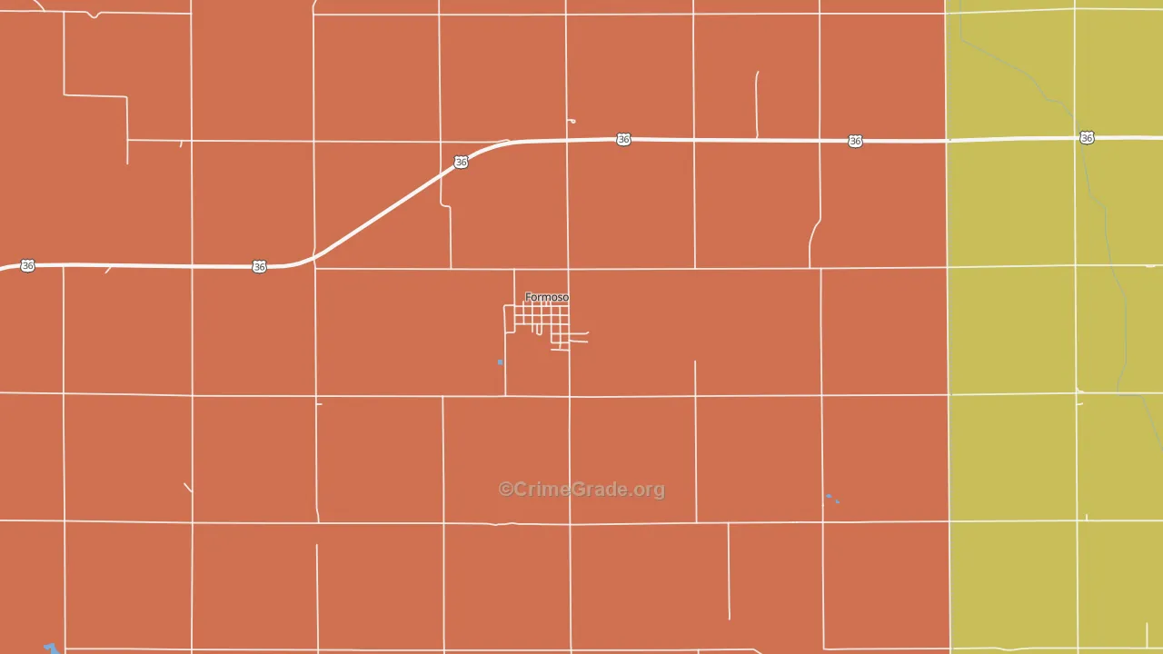 Formoso, KS Map of Burglary Rates