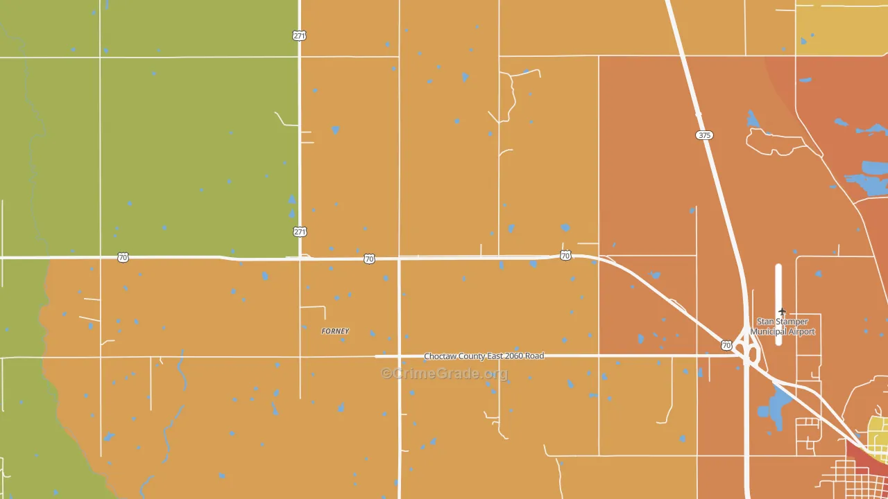 Forney, OK Map of Burglary Rates