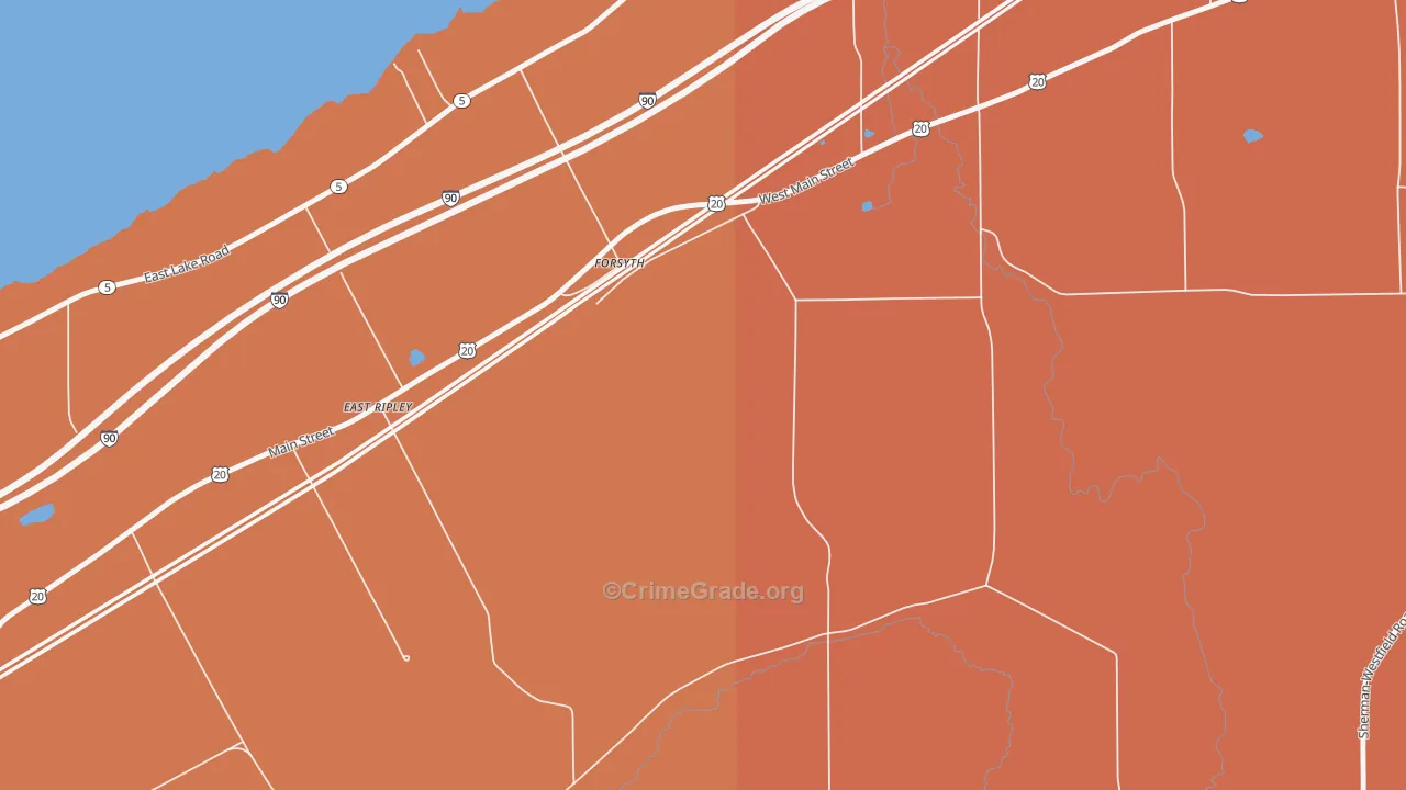 Forsyth, NY Map of Burglary Rates