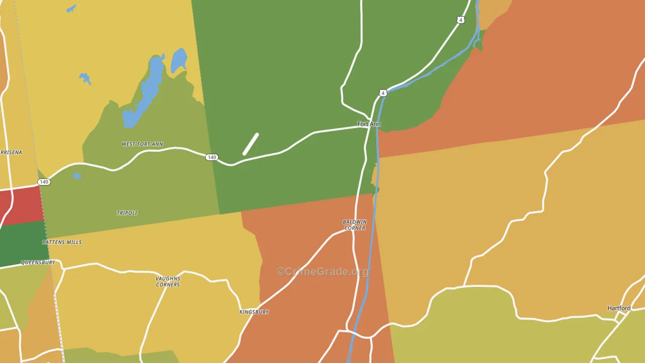 Fort Ann, NY Map of Burglary Rates