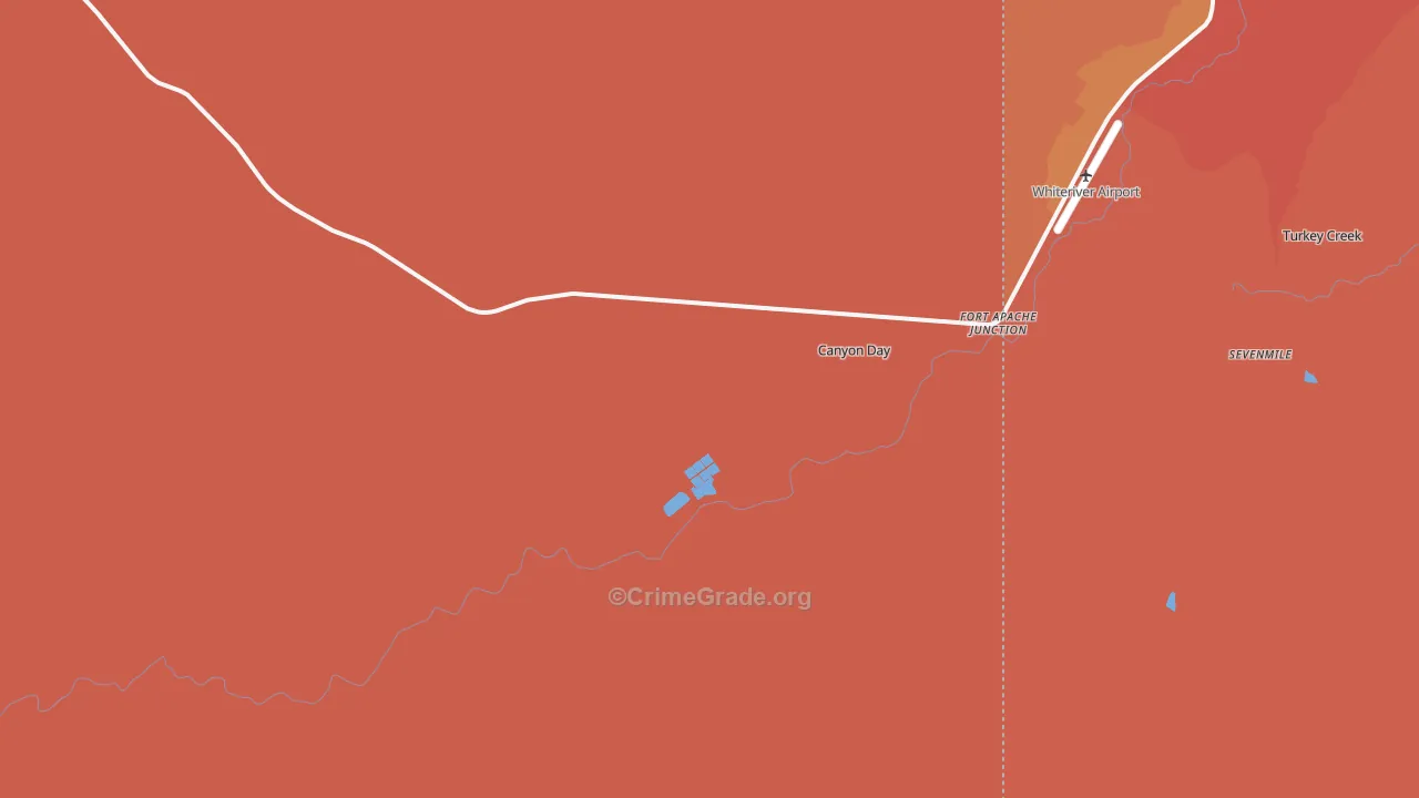 Fort Apache Junction, AZ Map of Burglary Rates