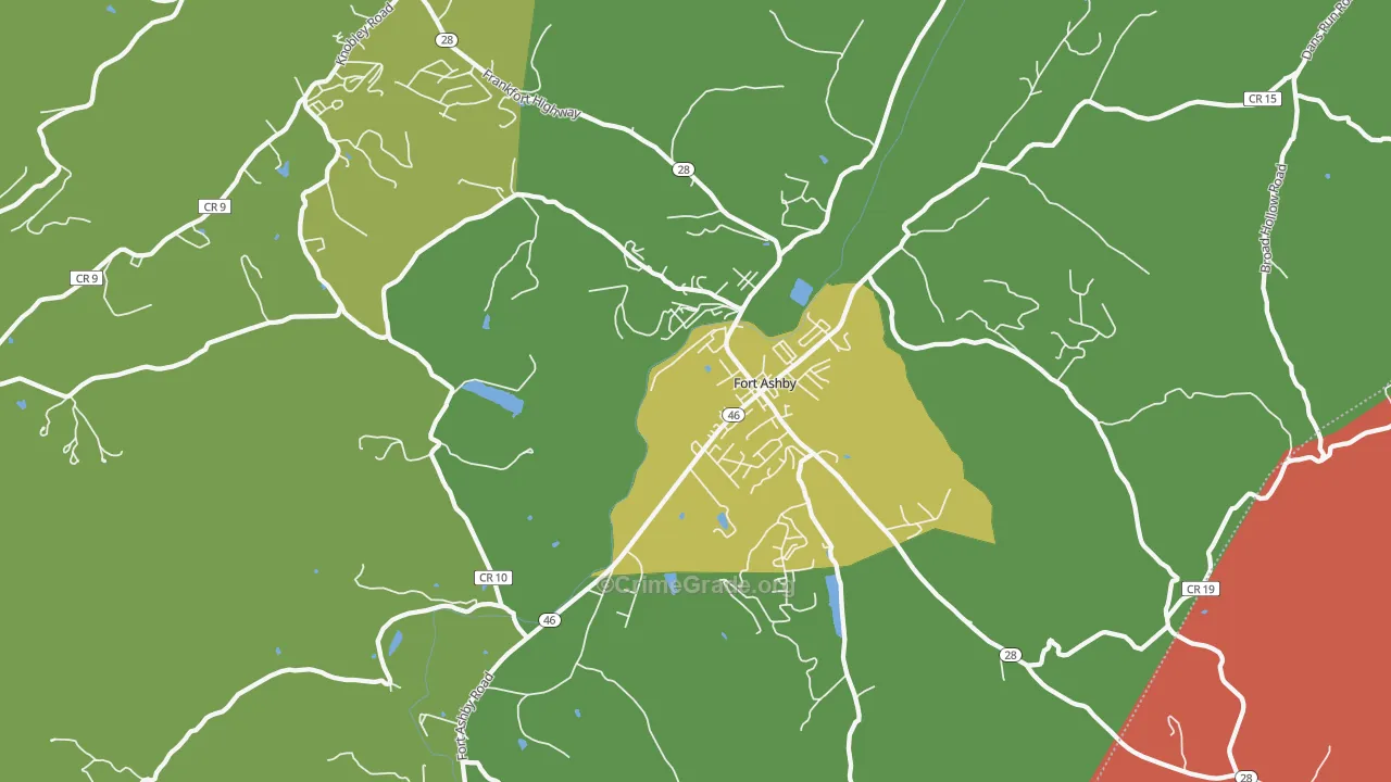Fort Ashby, WV Map of Burglary Rates
