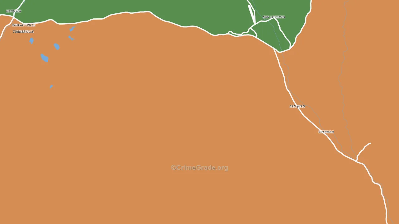 Fort Bayard, NM Map of Burglary Rates