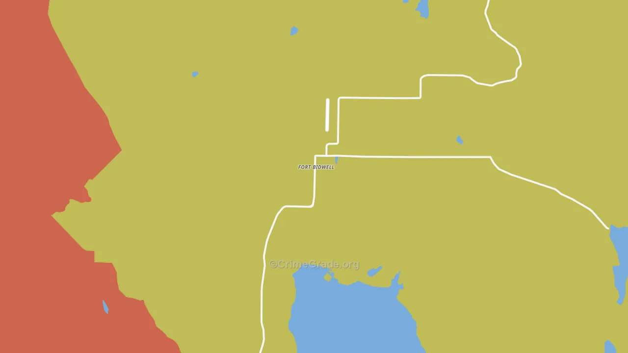 Fort Bidwell, CA Map of Burglary Rates