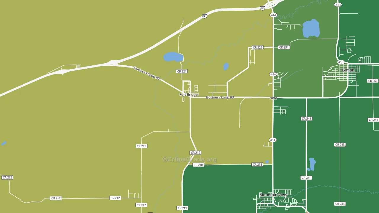Fort Bridger, WY Map of Burglary Rates