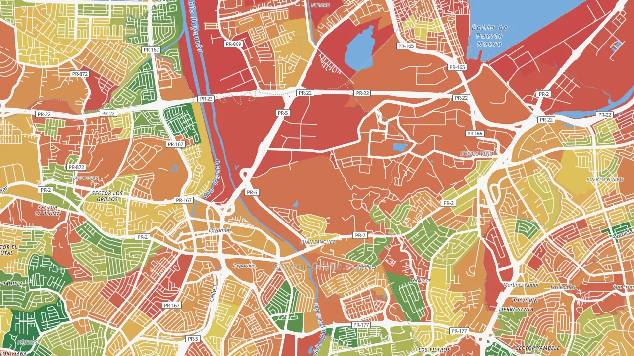 Fort Buchanan, PR Map of Burglary Rates