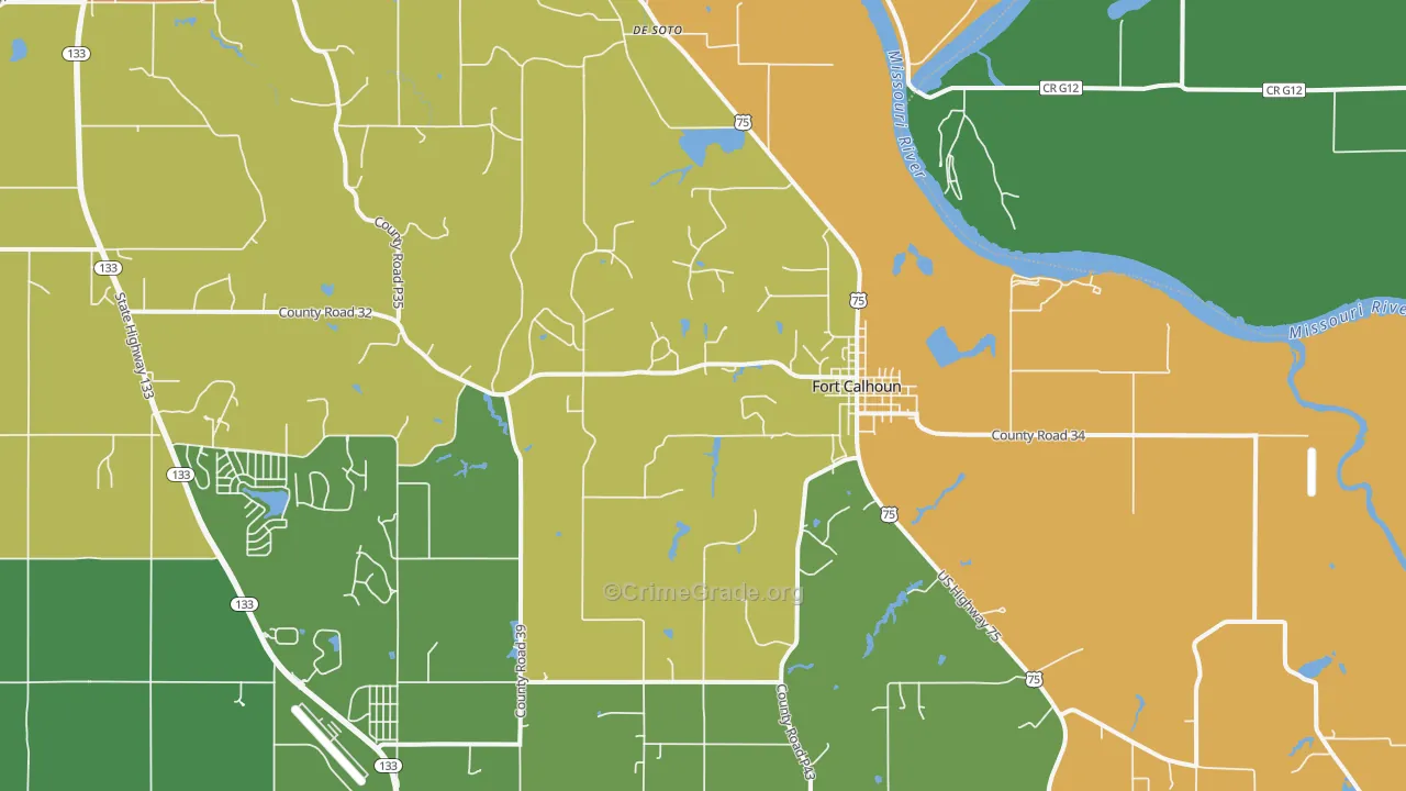 Fort Calhoun, NE Map of Burglary Rates