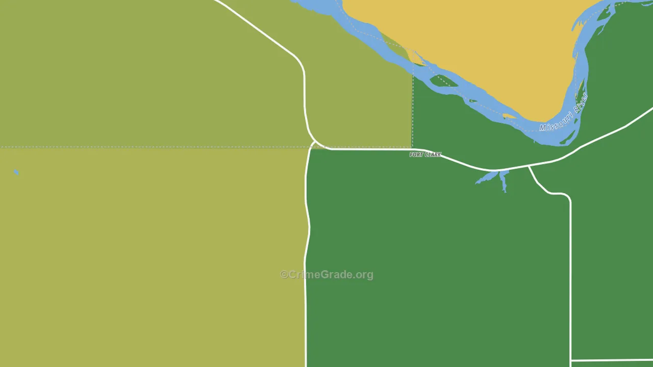 Fort Clark, ND Map of Burglary Rates