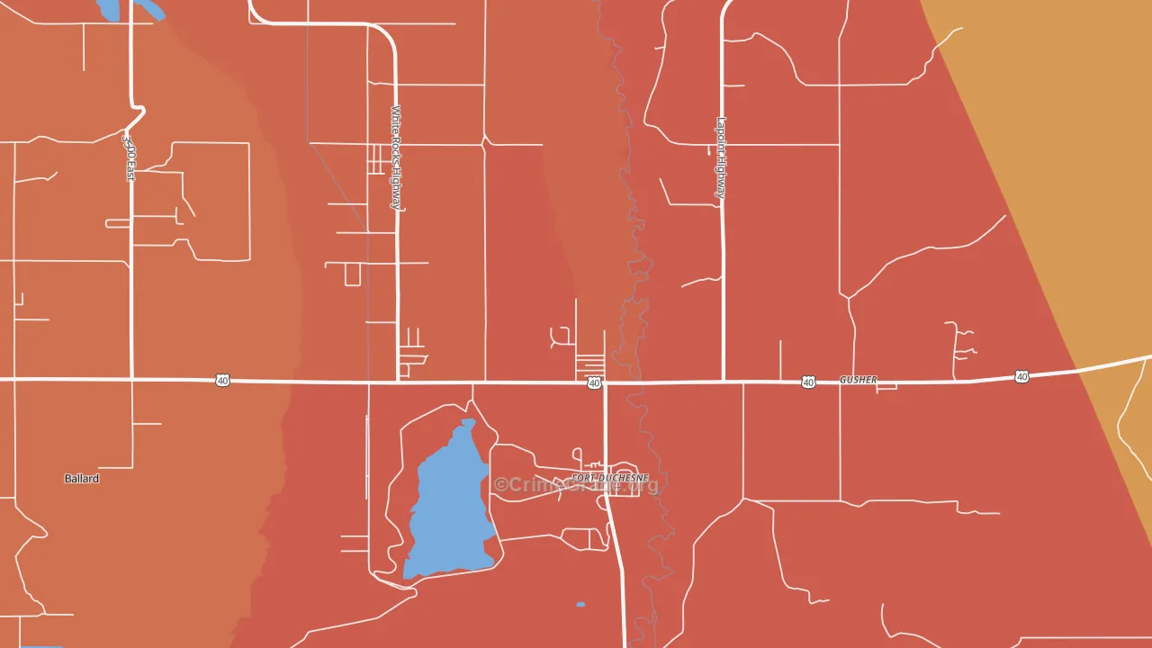 Fort Duchesne, UT Map of Burglary Rates