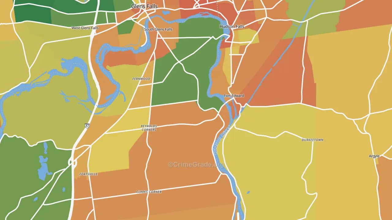 Fort Edward, NY Map of Burglary Rates