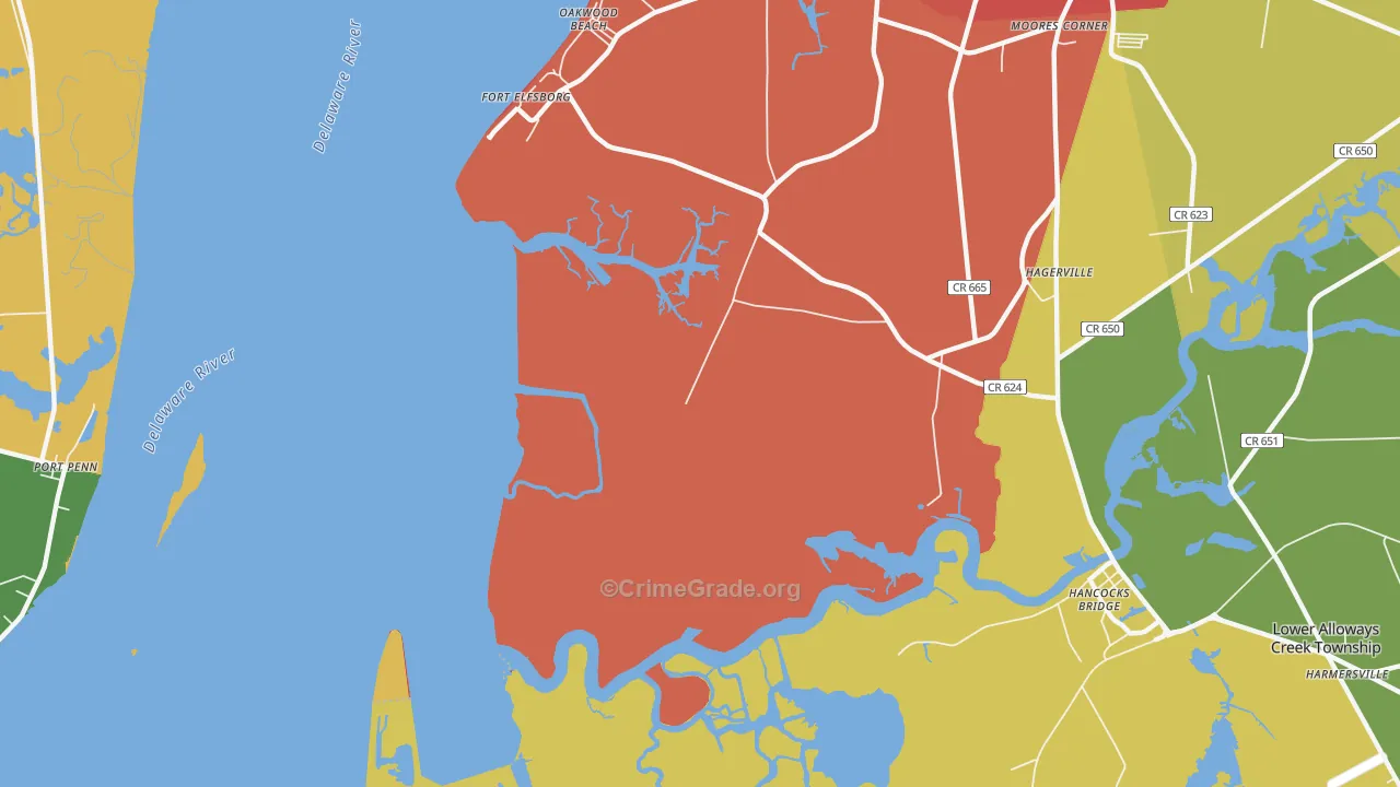 Fort Elfsborg, NJ Map of Burglary Rates