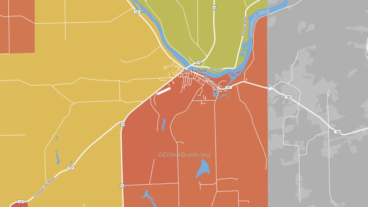 Fort Fairfield, ME Map of Burglary Rates