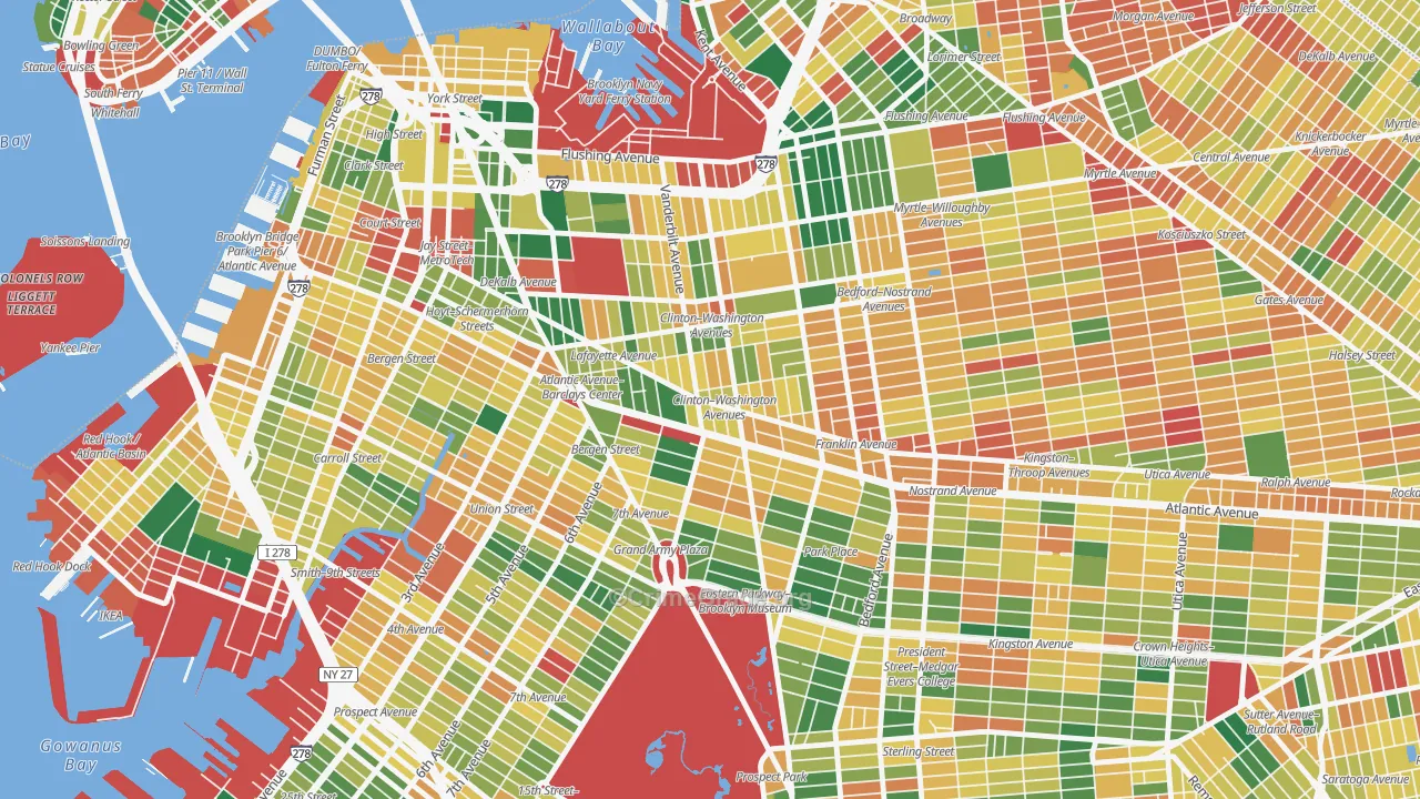 Fort Green, Brooklyn, NY Map of Burglary Rates