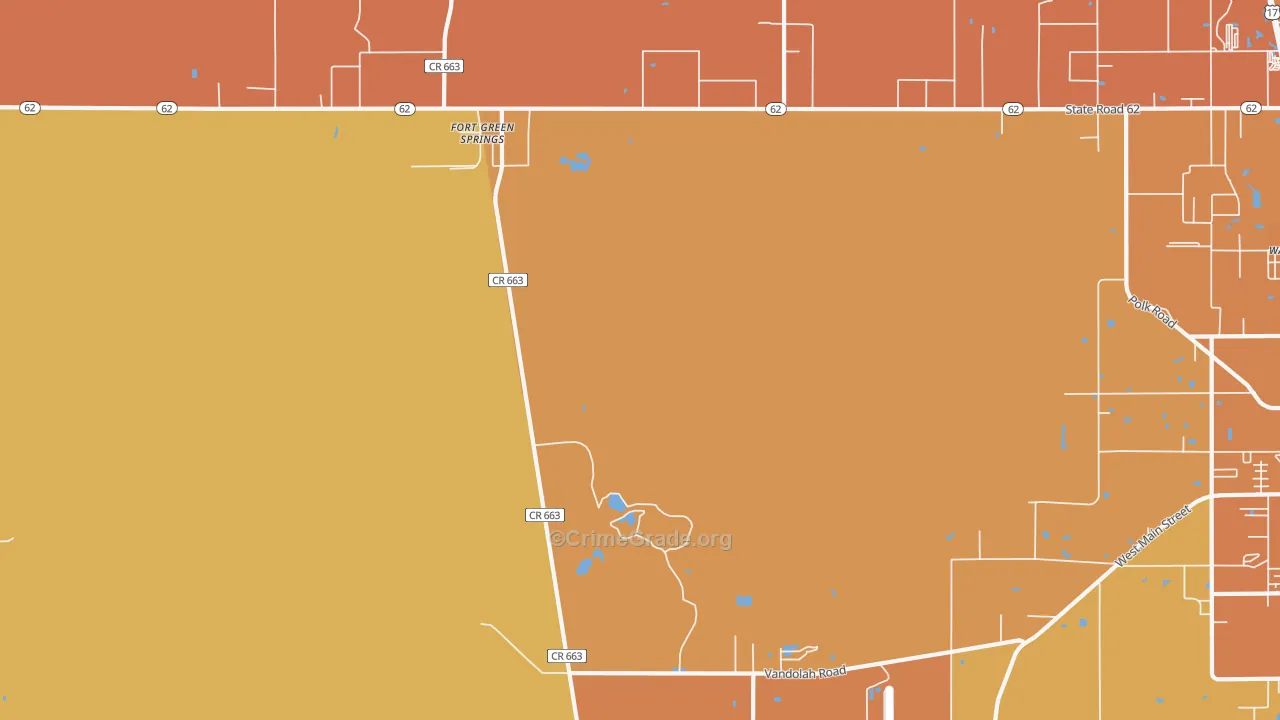 Fort Green Springs, FL Map of Burglary Rates