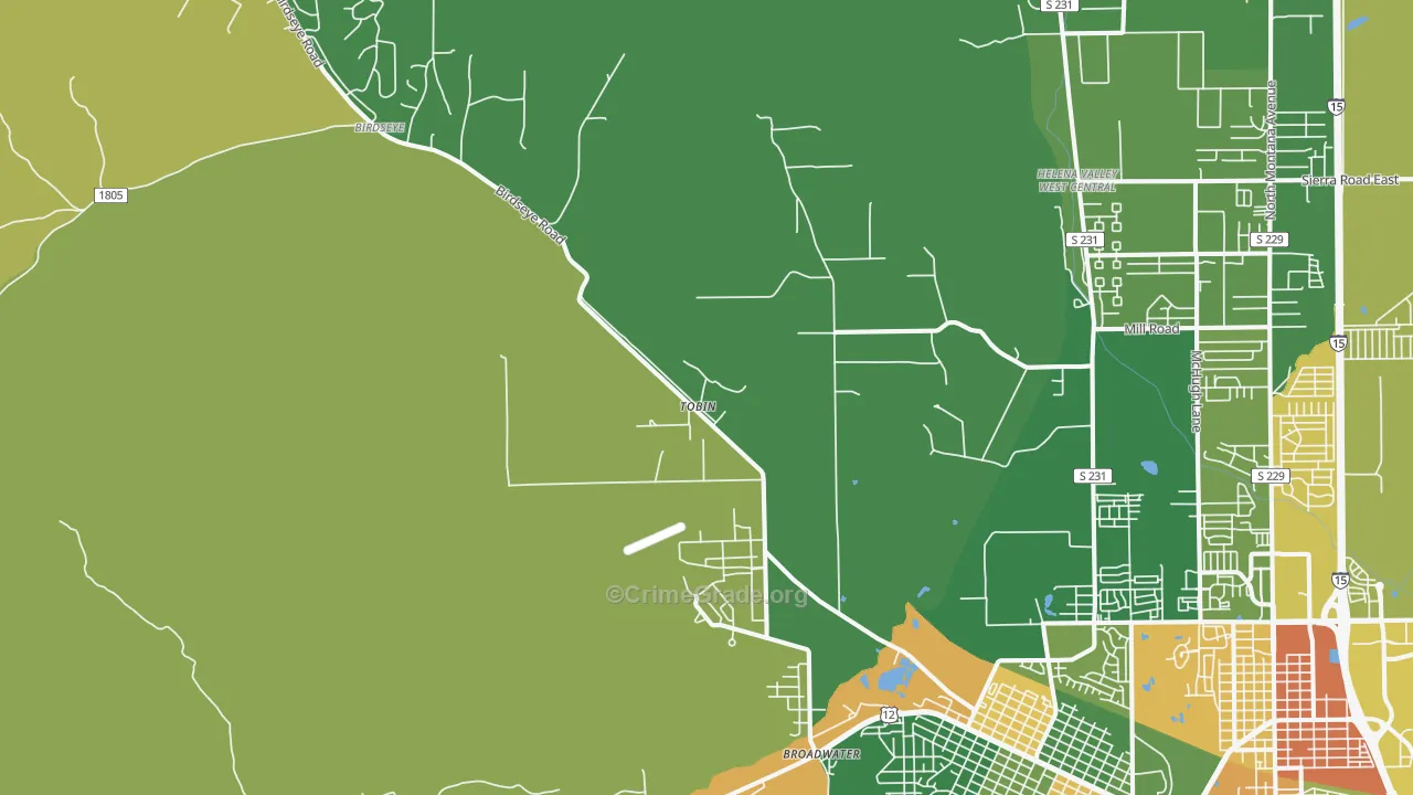 Fort Harrison, MT Map of Burglary Rates