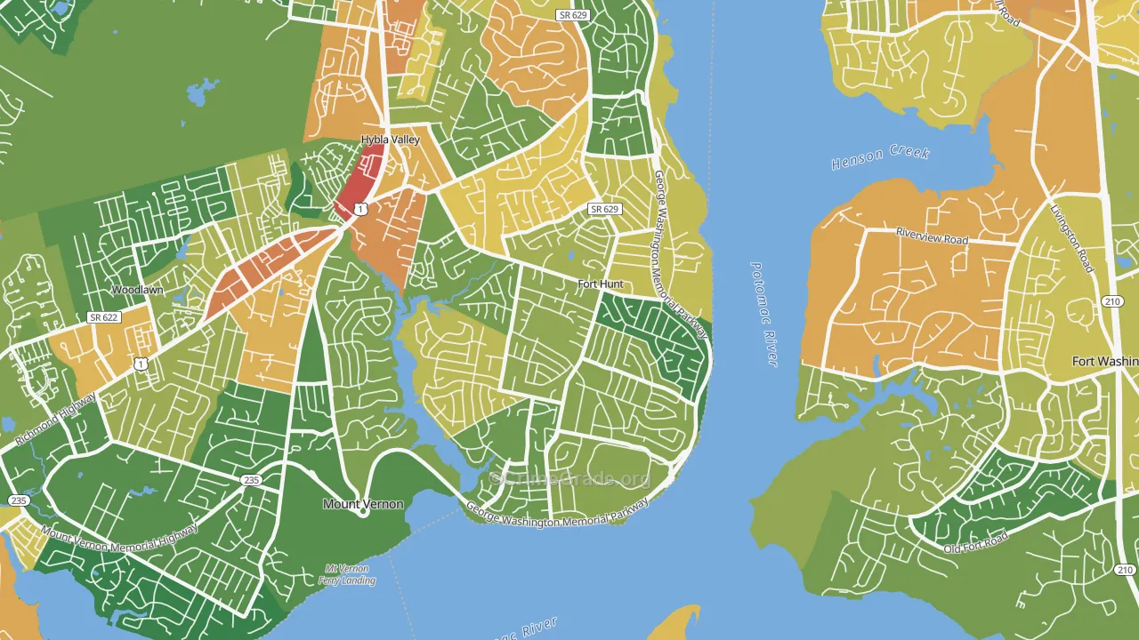 Fort Hunt, VA Map of Burglary Rates
